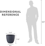Kante Accent Round Bowl Charcoal Concrete Planter 14" Dia, Outdoor - Image 7