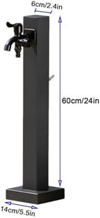 Freestanding Garden Water Column,Outdoor Water Tap with Dual Outlet Faucet - Image 2