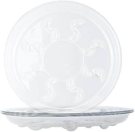 6 Pack Heavy Duty Clear Plastic Plant Saucer Drip Trays for pots,Large Planter Drainage Tray Flower Pot Saucer Water Drainage Tray (16 inch) by ZzpYXIA