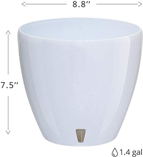 Gardenera 8.8" Deco Self Watering Pots for Indoor Plants in Shade (Set of 3) - Decorative Flower Pot with Water Level Indicator and Drainage Cartridge for All House Plants, Flowers and Herbs - Image 2