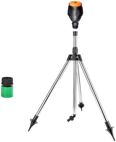 Rotating Tripod Sprinkler, 360 Degree Automatic Rotating Irrigation Watering Sprinkler, Large Area Telescopic Tripod Sprinkler for Patio Lawns by YIYOUSEN