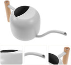 Watering Can Vintage with Wood Handle Stainless Steel 1200ml - Image 6