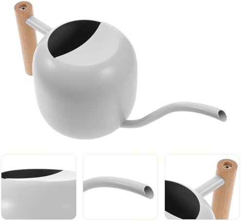 Watering Can Vintage with Wood Handle Stainless Steel 1200ml - Image 6