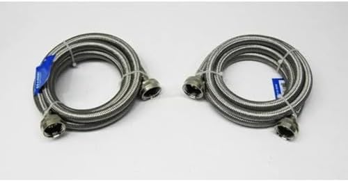 Stainless Steel Washing Machine 6' Set Inlet Fill Hoses with Washers Replacement for Supco 3806FFSS-2 - Image 2