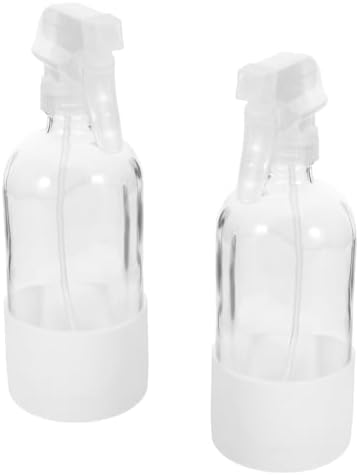 2pcs Ml Glass Spray Bottle with Silicone Sleeve, Fine Mist White by WRITWAA