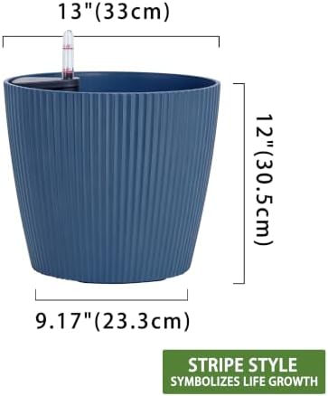 Dexceder 13x12 Self Watering Planters Indoor (2 Pack, Deep Blue) - Image 2
