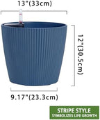 Dexceder 13x12 Self Watering Planters Indoor (2 Pack, Deep Blue) - Image 2