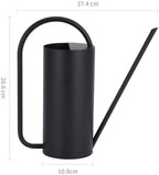 Long Spout Watering Watering Pot Stainless Steel Angled Nozzle Tall Cylinder Contoured Handle Open Refill Direct Suitable for Apartment Plants Small, Matte Black, 1.5L - Image 5