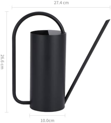 Long Spout Watering Watering Pot Stainless Nozzle Stable Body Curved Handle Open Top Controlled Pour Rust Resistant Suitable for Balcony pots Office, Matte Black, 1.5L - Image 3