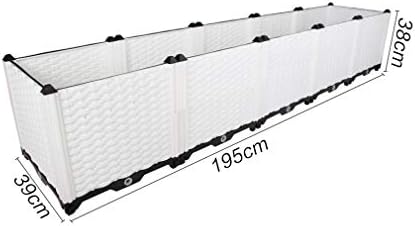 Hershii Garden Raised Bed Kits Rectangular Plastic Deepened Plant Containers Indoor Outdoor Vegetables Herbs Flowers Growing Planter Box - White - 76.77 X 15.35 X 14.96 Inches - Image 3
