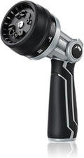 RAINPOINT Full-Metal Garden Hose Nozzle, Heavy Duty Water Hose Nozzle Sprayer With 10 Adjustable Patterns & High Flow,Thumb Control For Flow Adjustment, Ideal For Watering, Washing, Black-2 Pack by RainPoint