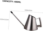 Watering Can for Houseplants Stainless Steel 400ml with Long Spout - Image 2