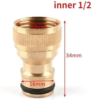 Expandable Garden Hose Repair Kit 3PCS Brass Water Hose Quick Connector 1/2" 3/4" Inch Thread Garden Irrigation Faucet Adapter(Inner 4) - Image 2