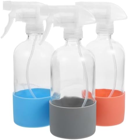 Vaguelly 3pcs Ml Refillable Empty Glass Spray Bottle with Leakproof Silicone Sleeve and Pp Nozzle for Home Use, for Flowers and Plants Mist, Sturdy Reusable Spray Container by Vaguelly