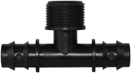 4PCS 1/2" 3/4" Threaded 16 20 25MM PE Hose Barb Tee Connector Adapter Tubing Joints Garden Drip Irrigation Coupling Repair(KSL01-297-4PCS) by Unknown