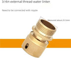 Expandable Garden Hose Repair Kit 4PCS Brass Garden Hose Quick Coupler Pipe Connector with Stop Valve for Irrigation, Water Supply, Car Wash(Black) - Image 2