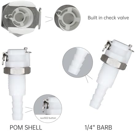 2Pcs 1/4" Plastic Panel Mounting Hose Barb Quick Connector Coupling - Image 3