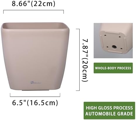 Dexceder 9x8 Self Watering Planter (Taupe Matte) - Image 3