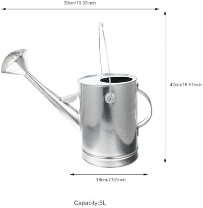 SUPVOX Vintage Style Large Galvanized Watering Can with Long Spout for Indoor and Outdoor Plants Succulents Flowers and Garden Use Thickened Pot for Easy Comfortable Plant Care - Image 2