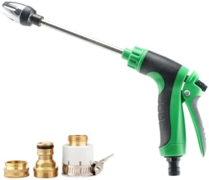 High Pressure Hose Nozzle with Foam Cannon, Metal Water Spray Gun for Car Wash & Garden 360° Rotating, Durable Stainless Steel Spray Nozzle (Green-a,One Size) by Unknown