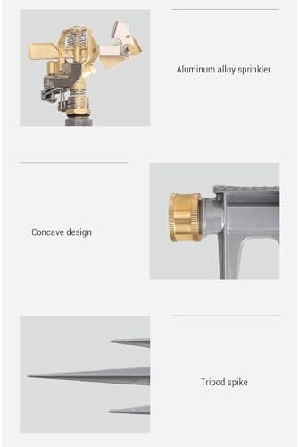 Rotating Garden Sprinkler 49ft Spray Distance, Brass Nozzle - Image 5