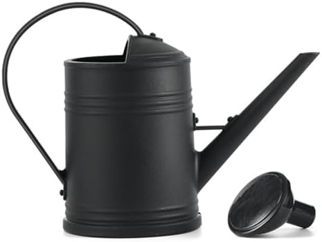 Watering Can 2L 13x9 Inch Black Plastic Plant Watering Can with Handle & Sprinkler Head Easy Filling Device for Indoor Garden Balcony - Water by Tuimiyisou