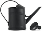 Watering Can 2L 13x9 Inch Black Plastic Plant Watering Can with Handle & Sprinkler Head Easy Filling Device for Indoor Garden Balcony - Water by Tuimiyisou
