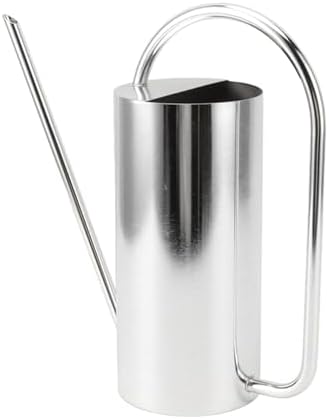 Plant Watering Can,Watering Can for Indoor Outdoor Plants,52.8oz Large Capacity Watering Kettle Stainless Steel Pot Gardening Supplies,Long Spout Watering Can for Indoor Bonsai(Stainless Steel Color) by SUNFECILI