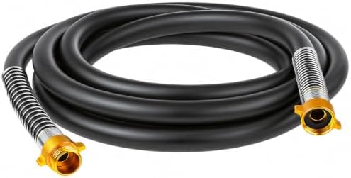 Garden Hose 5/8" x 15ft 4-Layer Heavy Duty Hose with 800 PSI Burst Pressure – Kink Resistant Flexible All-Weather Outdoor Hose for Yard Car Wash Pets Black by Unknown
