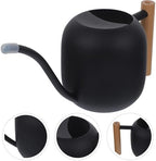 Black Stainless Steel Watering Can Long Spout 1.2l for Plants - Image 6