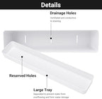 GREANER 12x3.8 Inch Herb Planters, 6 Pack White Rectangle Window Boxes with Tray, Indoor Succulent Cactus Mint Plastic Pot with Saucer for Windowsill, Balcony, Office, Outdoor Garden - Image 3