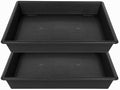 NIMYAU Square Plant Saucer 18 Inch 2 Pack 10 14 16 18 20 Extra Large Plant Trays for Pots Heavy Duty Plastic Plant Saucers for Indoors Outdoors, Flower Pot No Holes Plant Drip Trays by NIMYAU