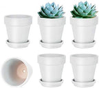 vensovo 4 Inch White Terracotta Plant Pots with Saucer - 6 Pack Clay Flower Pots with Drainage, Great for Plants, Crafts, Wedding Favor by vensovo