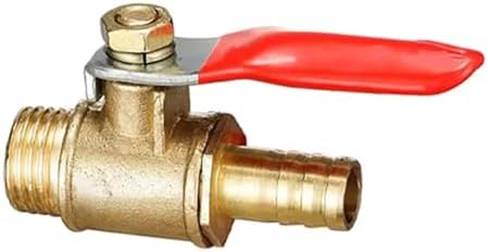5/16 Fuel Shut Off Valve 6pcs Brass 6/8/10/12mm Red Lever Handle Ball Valve Hose Barb 1/4" 3/8" 1/2" BSP Male Thread Connector Pipe Fitting For Water Gas Fuel Drip Irrigation(10mm - 3I8 inch) by Unknown