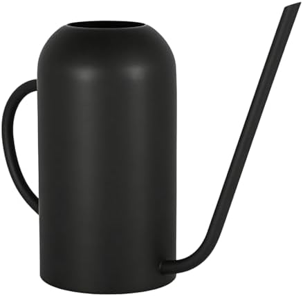 Long Spout Watering Can for Indoor Plants, 50.7 fl oz (1500 ml), Stainless Steel, Black Matte Finish, Vintage Metal Design, Precise Water Flow for Gardens and Houseplants - Image 3