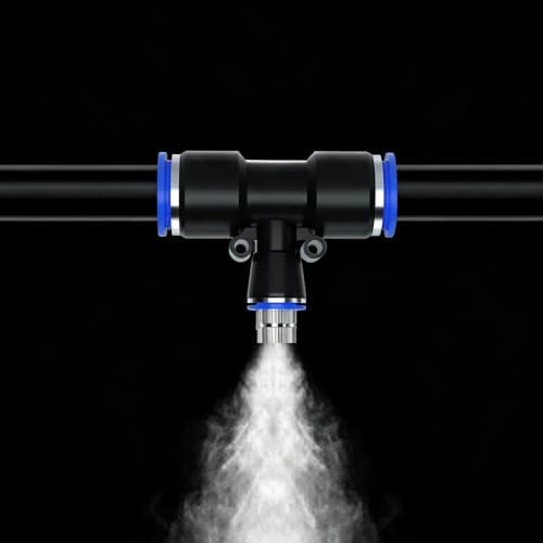 Adjustable Misting Cooling System Black with Pressure Resistant Nozzle by Unknown