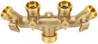 Brass 4 Way Garden Hose Splitter Ball Valve Adapter - Image 3