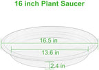 2 Pack of 16 inch Plant Saucer, Large Plant Tray, Heavy Sturdy Plant Drainage Tray for Indoors, Bird Bath Bowls, Sturdy 18 inch Plastic Pot Tray for Planter (Gray) - Image 2