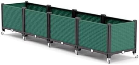 Outdoor Raised Garden Bed Set, Movable Planter Box Easy Assembly, Safe Edge, Ideal for Vegetables & Flowers(160x40x43cm) by Unknown