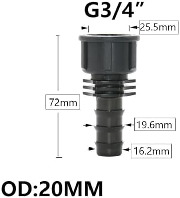 5pc 16mm 20mm 25mm 32mm Garden Hose PE Tube Barb Connector 1 2 3 4 1 Inch Thread Straight Elbow Coupler Fitting Farm Irrigation Joint(I) - Image 7