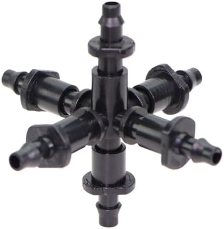 4/7MM 6-Way Garden Water Connector for Micro Tubing 1/4'' Hose Water Splitters Micro Irrigation Coupling Adaptor Barbed(5 PCS) - Image 6