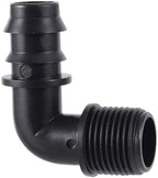 1/2" 3/4" Male Thread To DN16 DN20 Pipe Barb Elbow Connector Micro-Spray Drip Irrigation System Accessories(1I2 M-Thread To DN20,50Pcs) by Unknown
