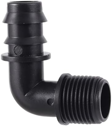 1/2" 3/4" Male Thread To DN16 DN20 Pipe Barb Elbow Connector Micro-Spray Drip Irrigation System Accessories(1I2 M-Thread To DN20,50Pcs) by Unknown