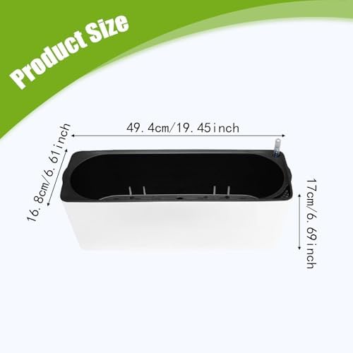 Fenteer Self Watering Planter Plant Pot Container Automatic Water Absorbing Flower Pot PP Material Breathable Detachable Design Suitable for Balcony, 49.4x16.8x17cm - Image 2