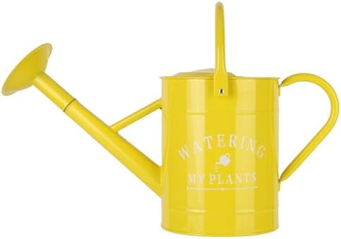 Garutom Galvanized Watering Can for Outdoor Indoor Plants, 1 Gallon Decorative Countryside Water Can with Removable Spout, Metal Watering Can for Indoor Plants and Garden Flower (Yellow) by Garutom