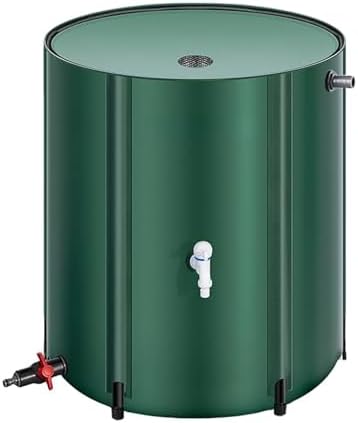 Collapsible Rain Barrel Kit - Water Catcher with Spigot & Lid for Efficient Rainwater Collection, Green, 60x80cm (24x31in) - Eco-Friendly Water Storage Solution by Unknown