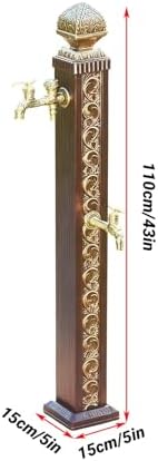 Outdoor Retro Post Faucet Freestanding Garden Hose Holder Outdoor Retro Post Faucet for Garden Farm Pasture Backyard Irrigation Washing(B) - Image 2