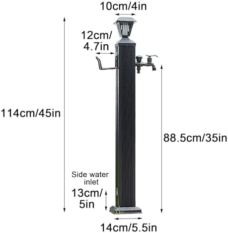 Free Standing Hose Holder, Yard Fountain, Solar LED Light Pole, Dual-Speed Dual Light Mode, Suitable for Garden Irrigation(114x10cm/45x4in) - Image 2