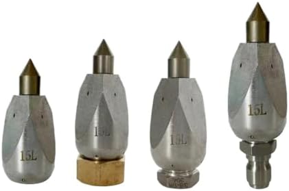 High Pressure Sewer Jetter Cleaning Nozzle - Stainless Steel 3/8" with 3 Forward & 5 Backward Holes for Efficient Pipe(3l8 15L 80bar) - Image 2