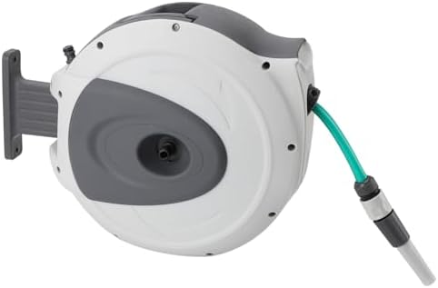 Alomejor Retractable Garden Hose Reel Strong and Durable Auto Rewind Swivel Bracket Wall Mounted Hose Reel for Outdoor Watering - Image 7